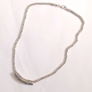 🚨Brighton~ two toned, sterling stamped & gold plated, chain & charm.